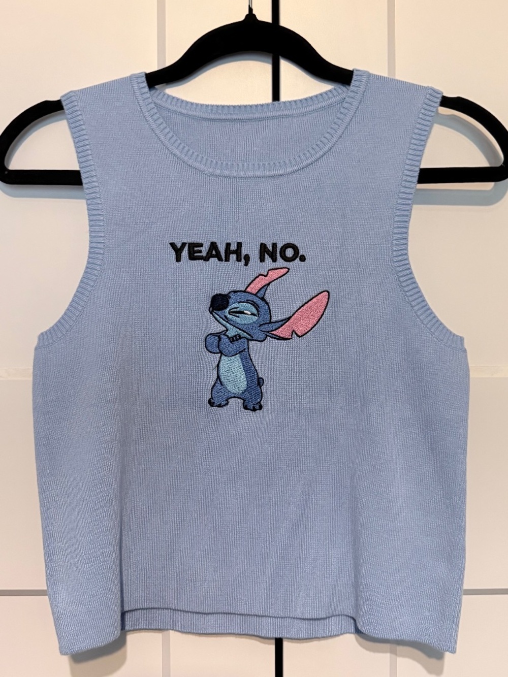 Stitch embroidered  baby tee XS-S